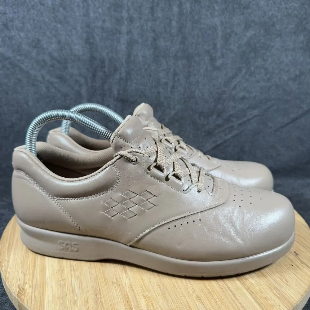 S SAS Walk Easy Be Happy Women's 9 N Brown Leather Walking Sneaker Shoes‎